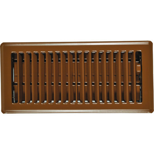 Floor Register, 5-1/4 in L, 13-1/4 in W, Steel, Brown