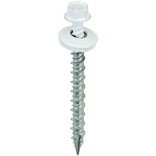 Acorn SW-MW2BW250 Screw, #9 Thread, High-Low, Twin Lead Thread, Hex Drive, Self-Tapping, Type 17 Point Bright White