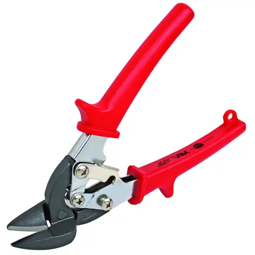 AVsMini Series Aviation Snip, Left Cut, Spring-Loaded Handle, Red Handle