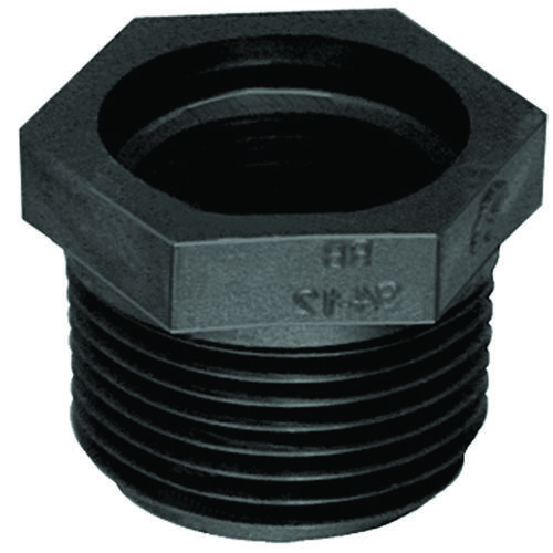 RB12-14P Reducing Pipe Bushing, 1/2 x 1/4 in, MPT x FPT, Black