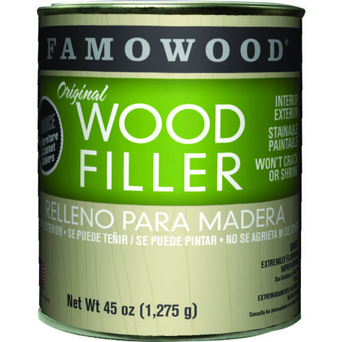 Wood Filler, Liquid, Paste, Natural/Tupelo, 45 oz Can - pack of 12