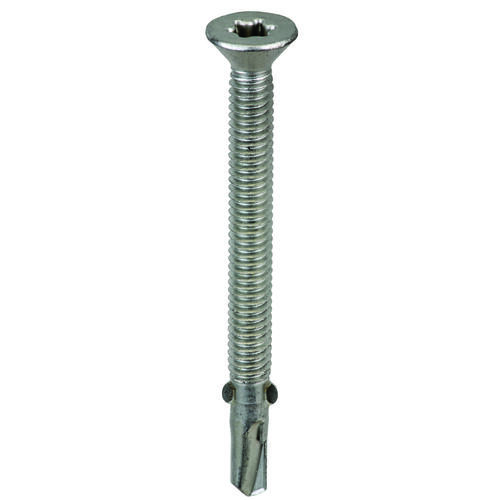Screw, #12 Thread, Star Drive, Self-Tapping, Winged Point, Galvanized Steel, 250 BAG