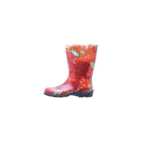 Sloggers 5004RD07 5004RD-07 Rain and Garden Boots, 7 in, Paisley, Red