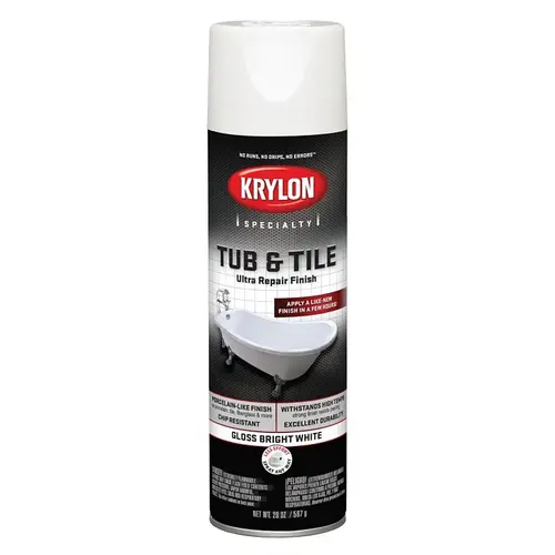 KRYLON K04502007 Repair Finish Spray, Gloss, White, 17 oz, Aerosol Can