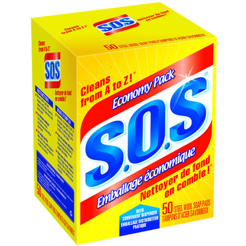 S.O.S 92162 Soap Pad, Steel Wool Abrasive, Gray