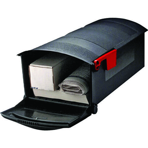 Patriot Series GMB515B01 Rural Mailbox, 1200 cu-in Capacity, Plastic, 12.4 in W, 21.3 in D, Black