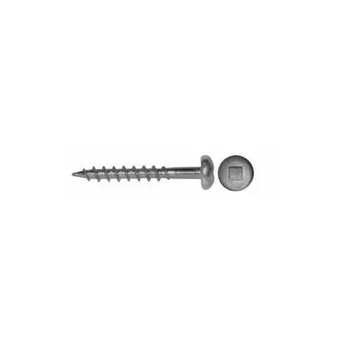 Deck Screw, #8-10 Thread, 1-1/4 in L, Coarse Thread, Pan Head, Square Drive, Regular Point, 100 BX