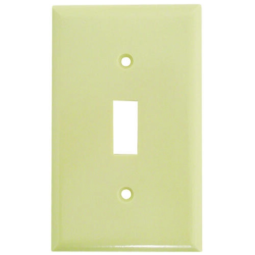 Wallplate, 4-1/2 in L, 2-3/4 in W, 1 -Gang, Thermoset, Ivory, High-Gloss