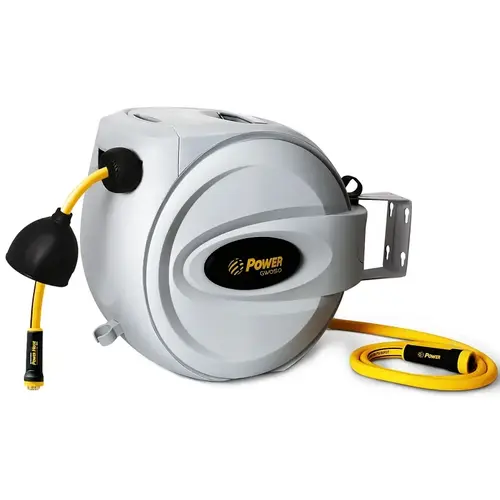 Power BL-GW100 Retractable Hose Reel, 1/2 in Hose, 100 ft L Hose