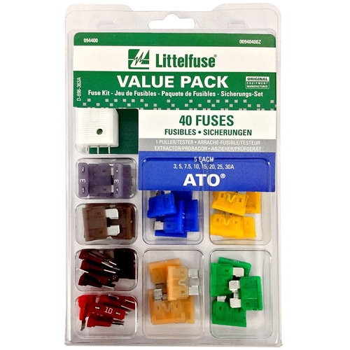 Littelfuse, Inc 00940400Z Fuse Kit, 32 VAC/VDC, 3 to 30 A - pack of 40