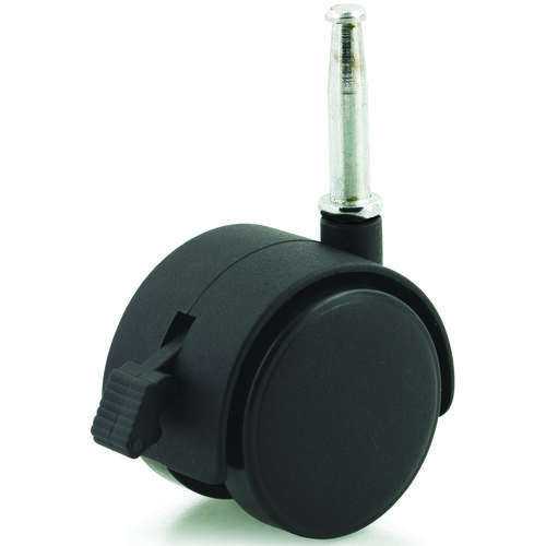 DH CASTERS C-T20S1BKB Swivel Caster with Brake, 2 in Dia Wheel, Plastic Wheel, Black, 85 lb