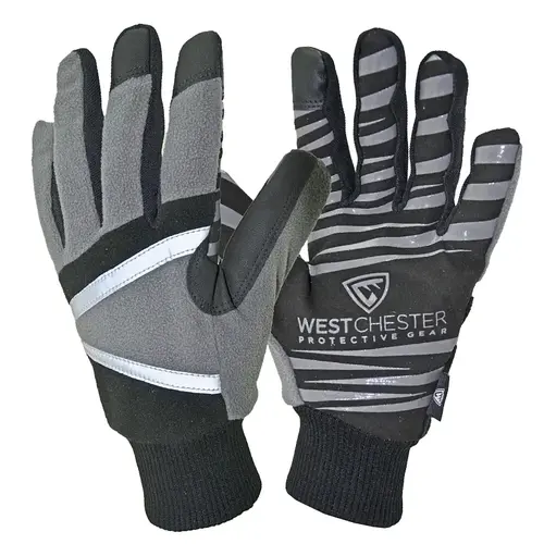 West Chester 96650/XL Hi-Dexterity, Insulated Winter Gloves, XL, 10-3/8 in L, Reinforced, Wing Thumb, Black/Gray Pair
