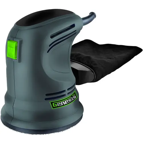 Genesis GROS2304 Random Orbit Sander, 2.2 A, 5 in Pad/Disc, Includes: Dust Bag and Sanding Disc Assortment