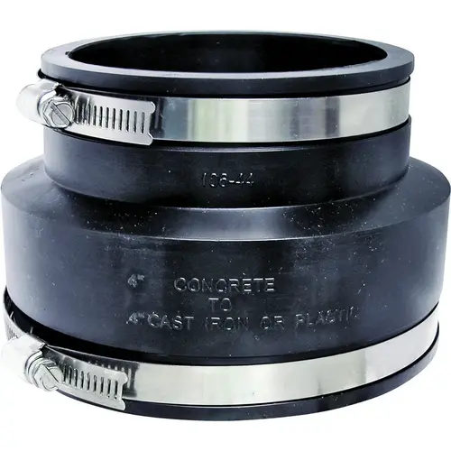 Coupling, 4 x 4 in, PVC, Black