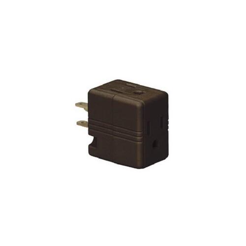 Eaton 1482B-BOX Outlet Tap, 2 -Pole, 15 A, 125 V, 3 -Outlet, NEMA: NEMA 5-15R, Brown
