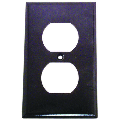 Eaton 2132B-BOX Receptacle Wallplate, 4-1/2 in L, 2-3/4 in W, 1 -Gang, Thermoset, Brown, High-Gloss