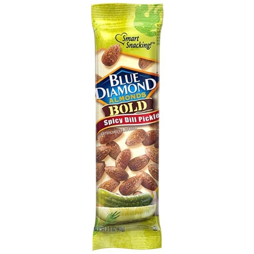 Blue Diamond 714322-XCP12 BOLD Series Almonds, Spicy Dill Pickle Flavor, 1.5 oz Tube - pack of 12