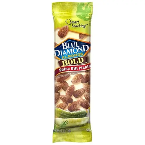 Blue Diamond 714322 BOLD Series Almonds, Spicy Dill Pickle Flavor, 1.5 oz Tube