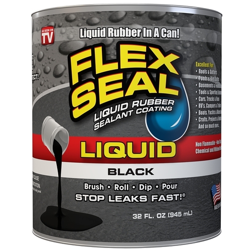 Flex Seal LFSBLKC32 Liquid Sealant Coating, Black, 32 oz, Can