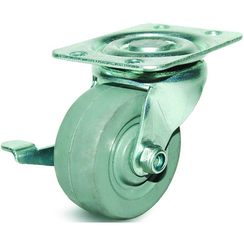 C-GD20MRSB Swivel Caster, 2 in Dia Wheel, 15/16 in W Wheel, Rubber Wheel, Gray, 125 lb