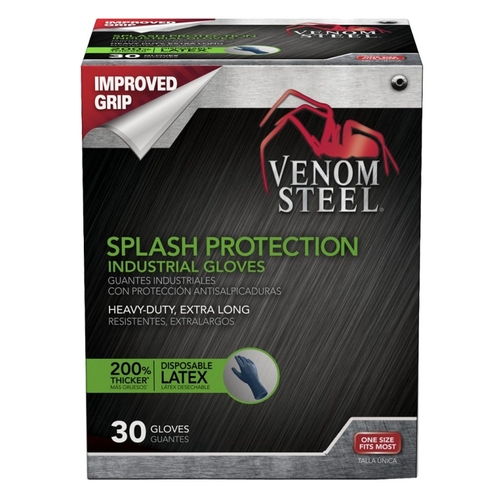 VENOM STEEL VEN6025 Gloves, One-Size, Latex, Powder-Free, 12 in L - pack of 30
