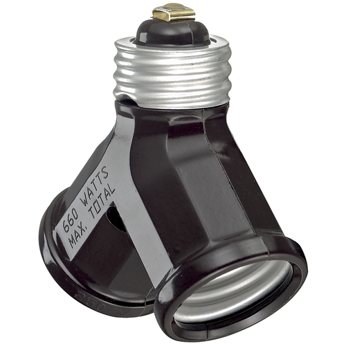 128 Lamp Holder Adapter, 660 W, Metal, Black