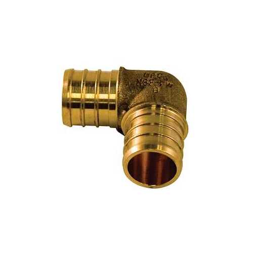 Pipe Elbow, 3/4 x 1/2 in, 90 deg Angle, Brass