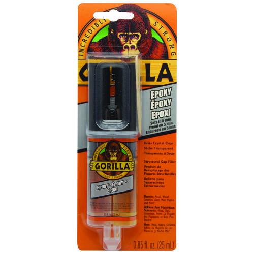 Gorilla 4200602 Epoxy Adhesive, Clear, Liquid, 0.85 oz Syringe