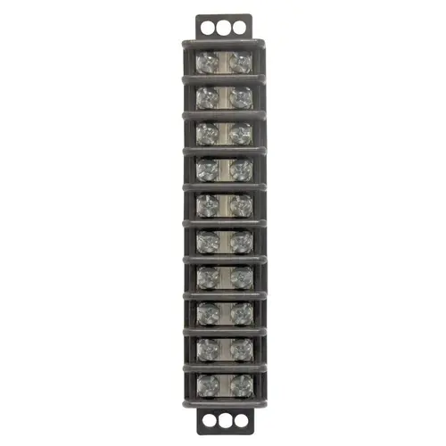 Terminal Block, 600 V, 30 A, 10 -Pole, 2 -Row Black