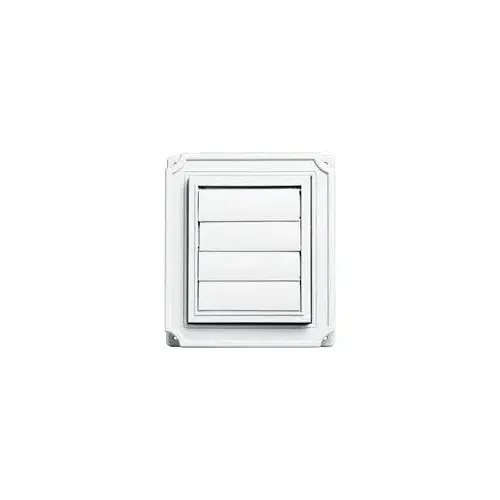 Builders Edge 140037079001 Exhaust Vent, 8 in OAL, 7 in OAW, 12 sq-in Net Free Ventilating Area, White