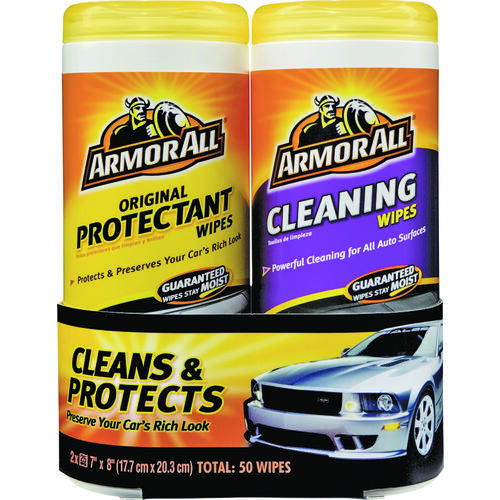 Combo Original Protectant and Cleaning Wipes, Citrus, Leather, Woody, 25-Wipes - pack of 2