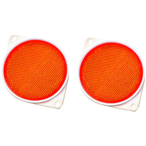 Carded Reflector, 9.63 in L Post, Amber Reflector - pack of 2