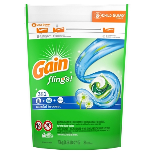 GAIN 086197-XCP4 037003 Laundry Detergent, 27 oz, Liquid, Blissful Breeze - pack of 4