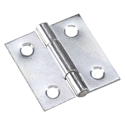 Narrow Butt Hinge, 1-1/2 in H Frame Leaf, Steel, Zinc, Press Fit Pin, 6 lb