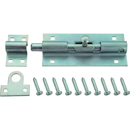 Padlockable Barrel Bolt, 0.6 Dia in Bolt Head, 7-1/2 in L Bolt, Steel, Zinc