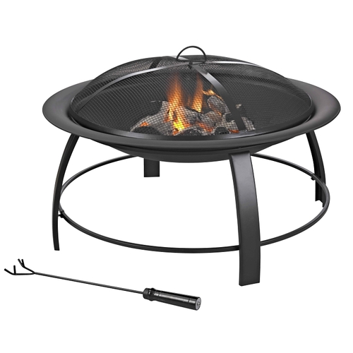 Seasonal Trends KLF-150031 Fire Pit, 30 in OAW, 30 in OAD, 19 in OAH, Round, Steel