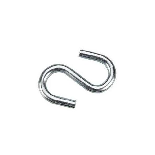 S-Hook, 296 lb Working Load, 9.5 mm Dia Wire, Metal, Zinc