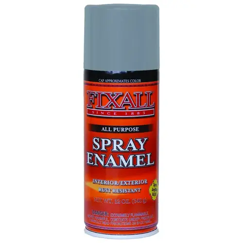 FixALL F1307 Enamel Spray Paint, Aluminum, 12 oz, Aerosol Can