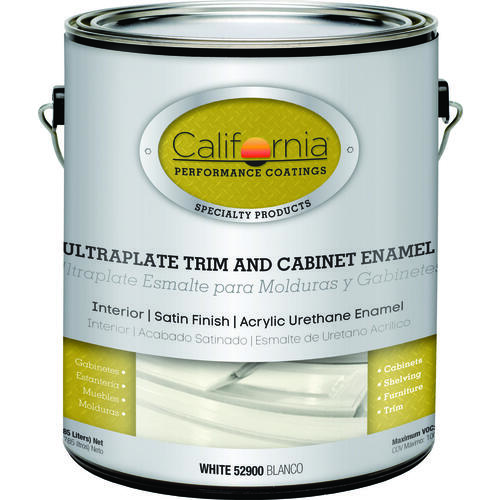Cabinet and Trim Enamel, Satin, White, 1 gal Can
