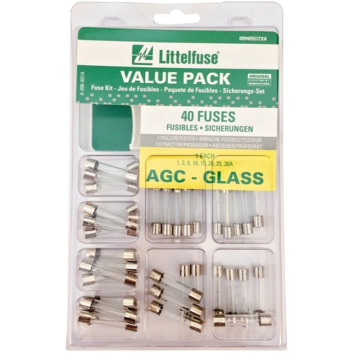 Littelfuse, Inc 00940557ZXA Fuse Kit, Cartridge Fuse, 32 VAC/VDC, 1 to 30 A - pack of 41