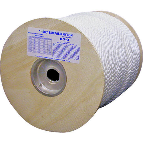 Rope, 5/8 in Dia, 300 ft L, 1144 lb Working Load, Nylon, White