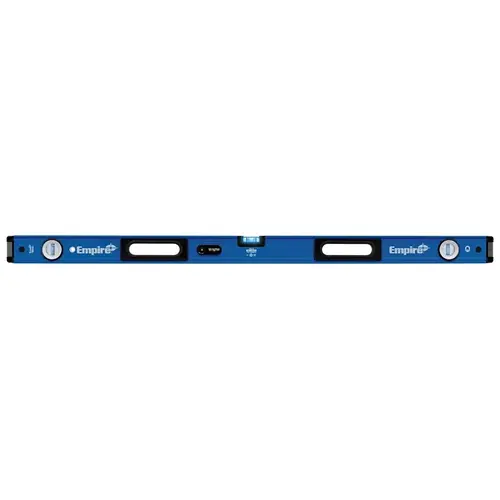 Empire EM95.48 True Blue Series Magnetic Box Level, 48 in L, 3-Vial, 1-Hang Hole, Magnetic, Aluminum, Blue