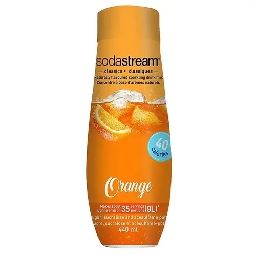 SodaStream 1424224012 Sparkling Drink Mix, Soda, Orange Flavor, 440 mL Bottle