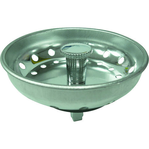 0 Replacement Strainer Basket, 3.2 in Dia, For: Standard Drains Stainless Steel