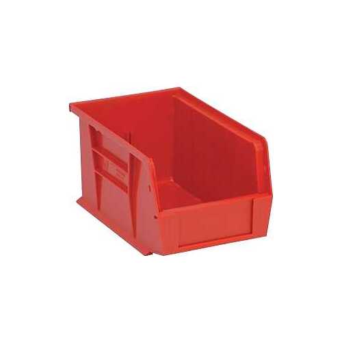 QUANTUM STORAGE SYSTEMS RQUS210RD-UPC Ultra Ultra Stack and Hang Bin, 15 lb Capacity, Polypropylene, Red, 5-3/8 in L