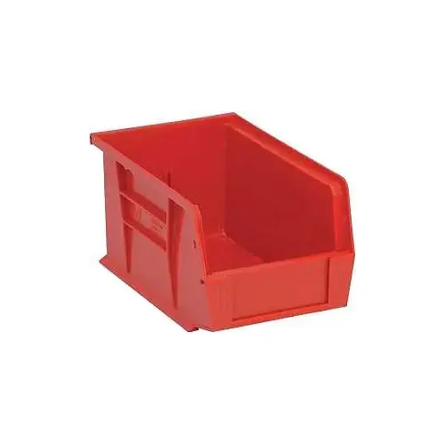 QUANTUM STORAGE SYSTEMS RQUS210RD-UPC Ultra Ultra Stack and Hang Bin, 15 lb Capacity, Polypropylene, Red, 5-3/8 in L