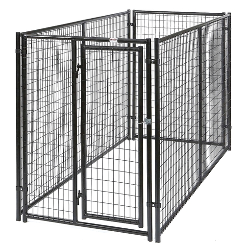 Complete Magnum Dog Kennel, 5 ft OAL, 10 ft OAW, Zinc, Gray