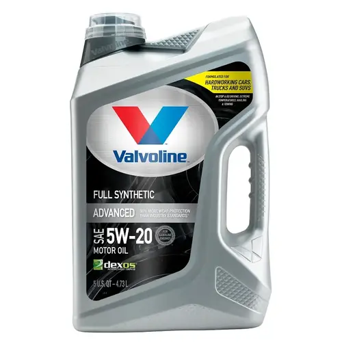 Valvoline 881147 Advanced Full Synthetic Motor Oil, 5W-20, 5 qt Jug Amber