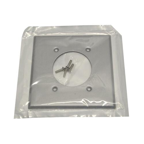 4934 Single Receptacle Wallplate, 4-1/2 in L, 4-9/16 in W, 2 -Gang, Steel, Aluminum, Flush Mounting