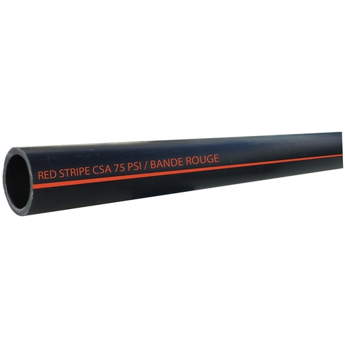 Pipe, 3/4 in, 5 ft L, Polyethylene, Black - 60" Stock Length